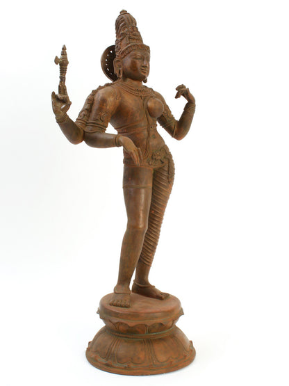 19" Standing Ardhanarishvara Statue (Shiva-Shakti) in Bronze | Bronze Statue