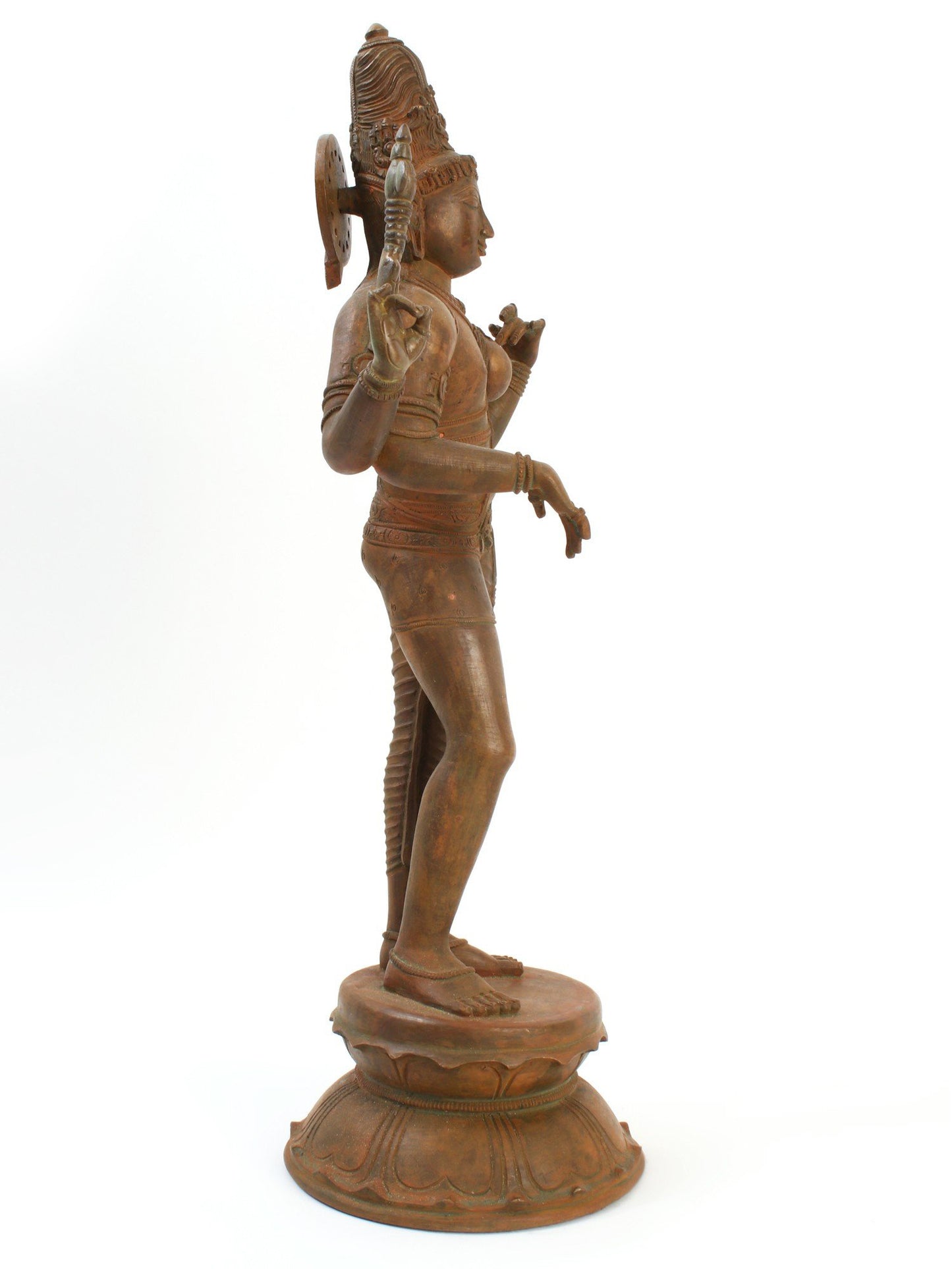 19" Standing Ardhanarishvara Statue (Shiva-Shakti) in Bronze | Bronze Statue