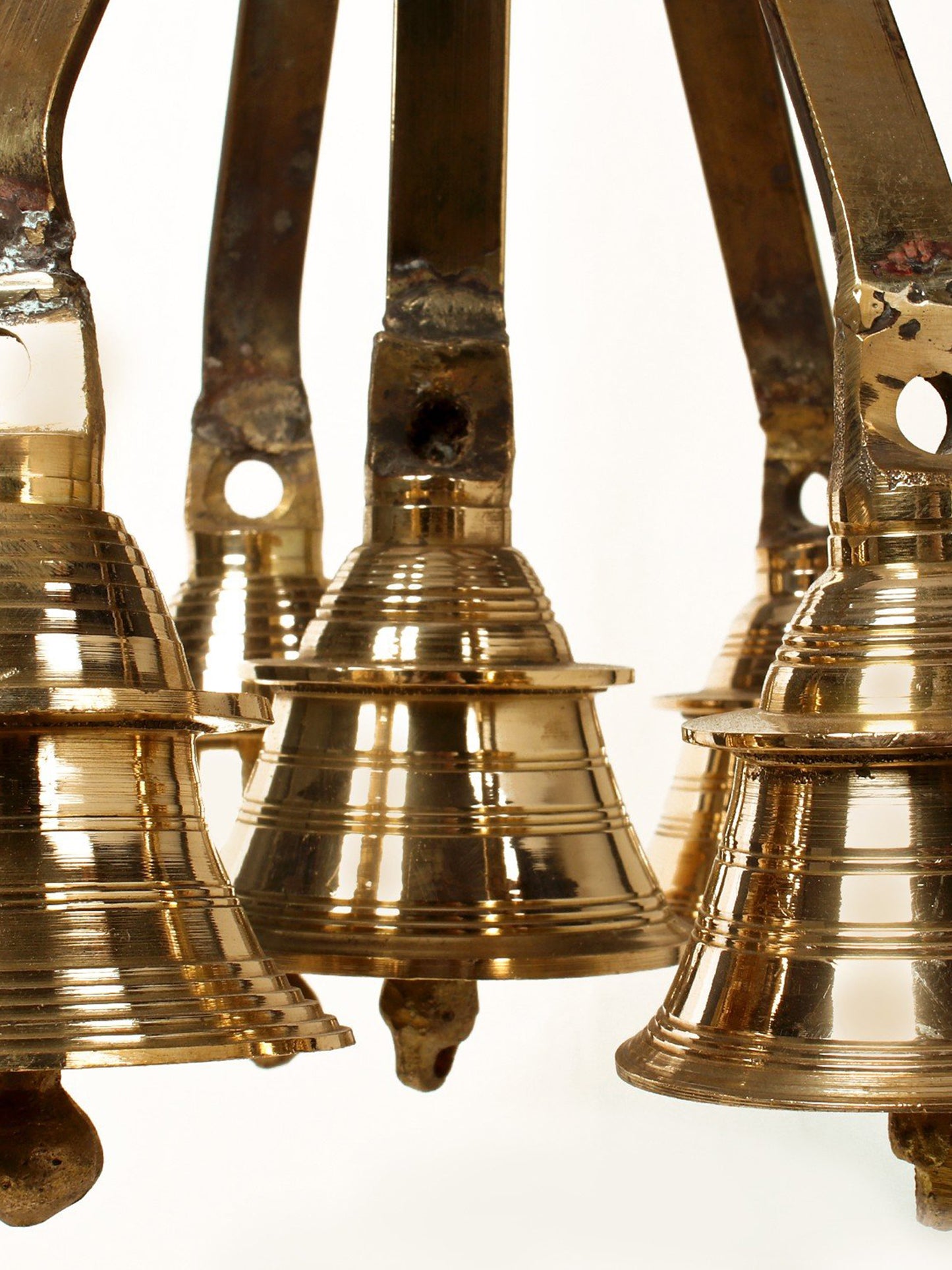 13" Five Ritual Hanging Brass Bells In One | Handmade Brass Bell For Temple