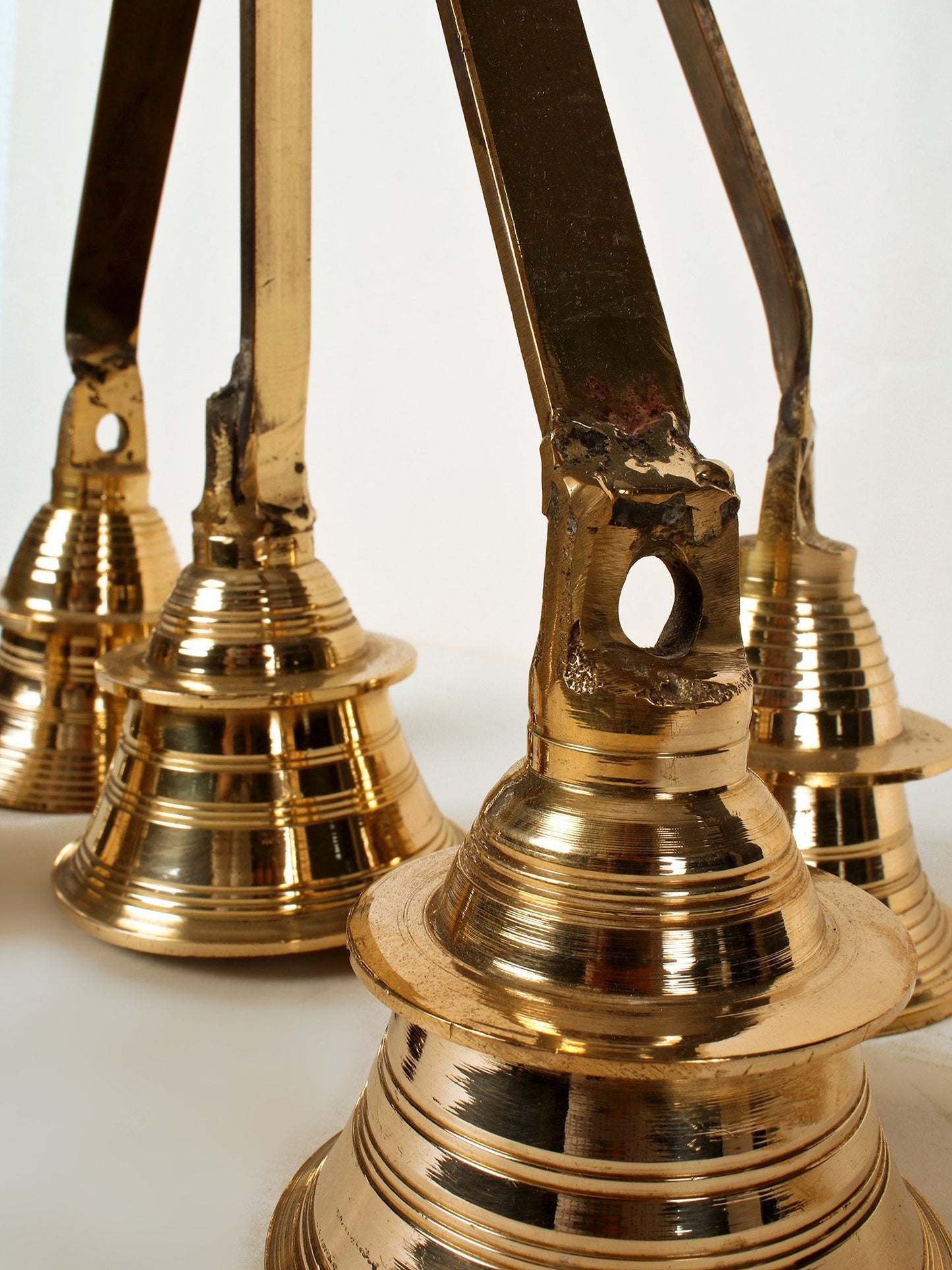 13" Five Ritual Hanging Brass Bells In One | Handmade Brass Bell For Temple