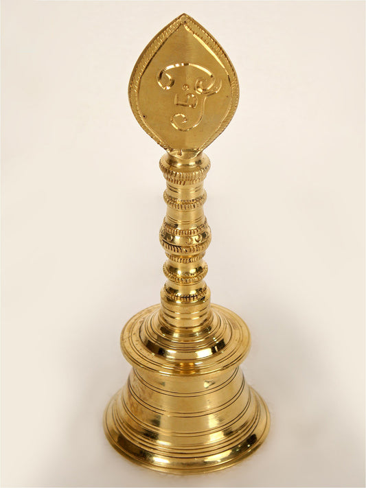 Vel Bell with Tamil Om and Shiva Tilak | Brass with Bronze | Pooja Bell