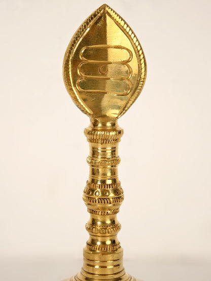 Vel Bell with Tamil Om and Shiva Tilak | Brass with Bronze | Pooja Bell