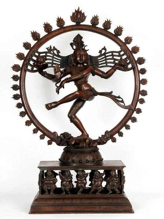 35" Superfine Hindu God Nataraja (Shiva) With Devotees at Bottom