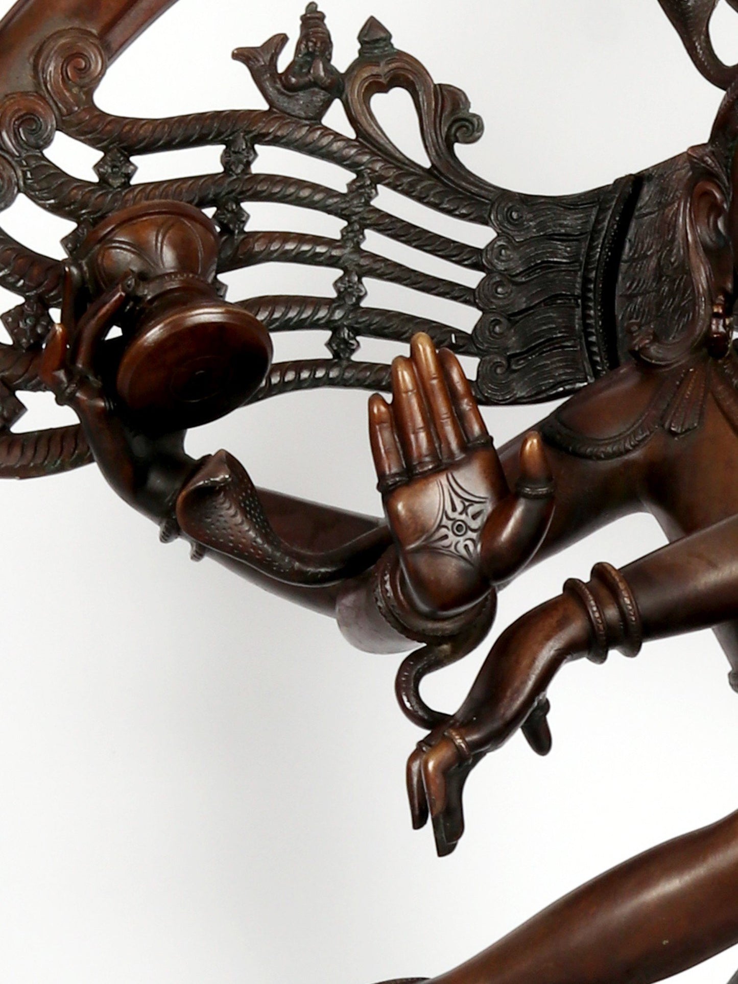 35" Superfine Hindu God Nataraja (Shiva) With Devotees at Bottom | Bronze Statue