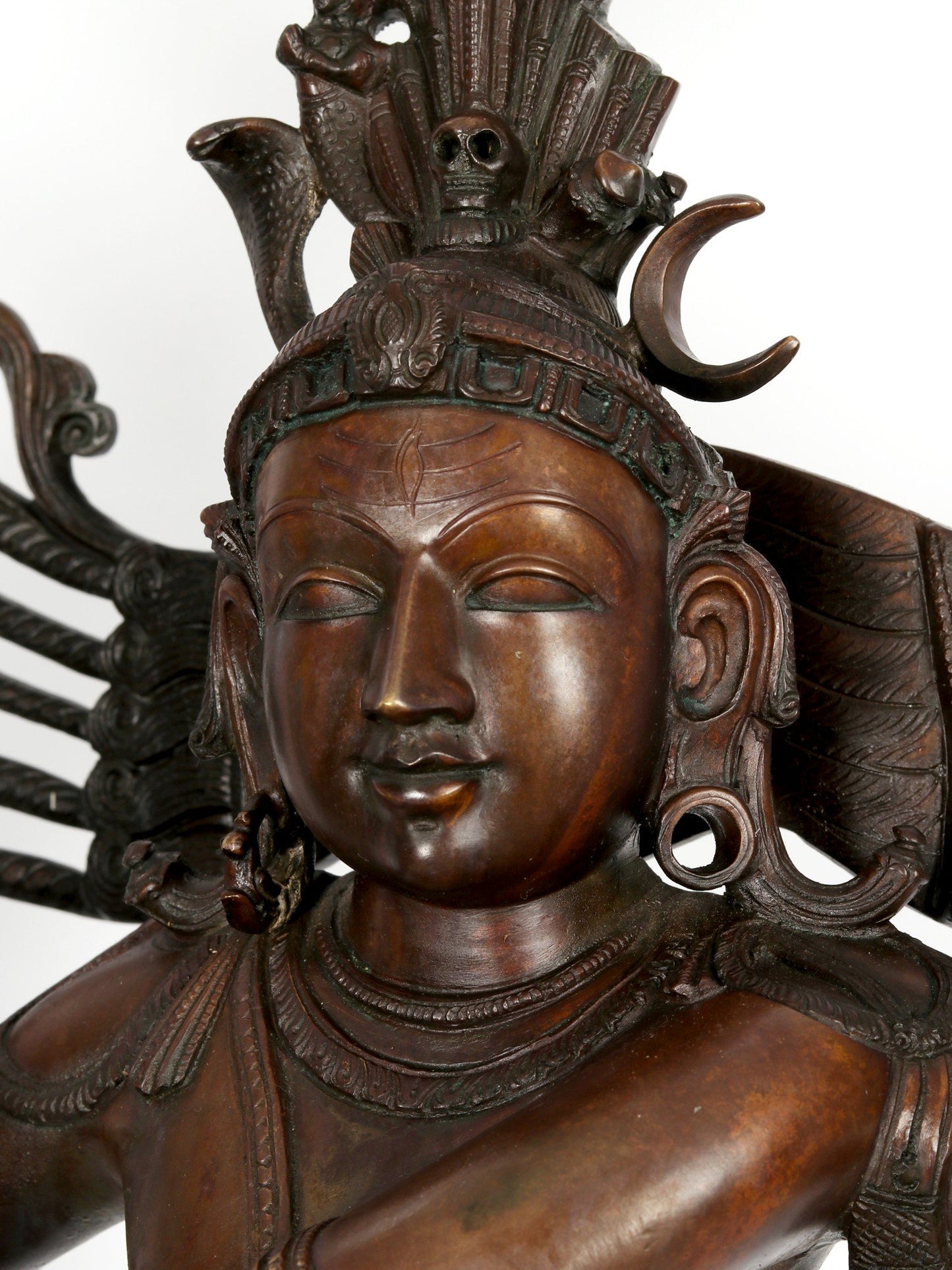 35" Superfine Hindu God Nataraja (Shiva) With Devotees at Bottom | Bronze Statue