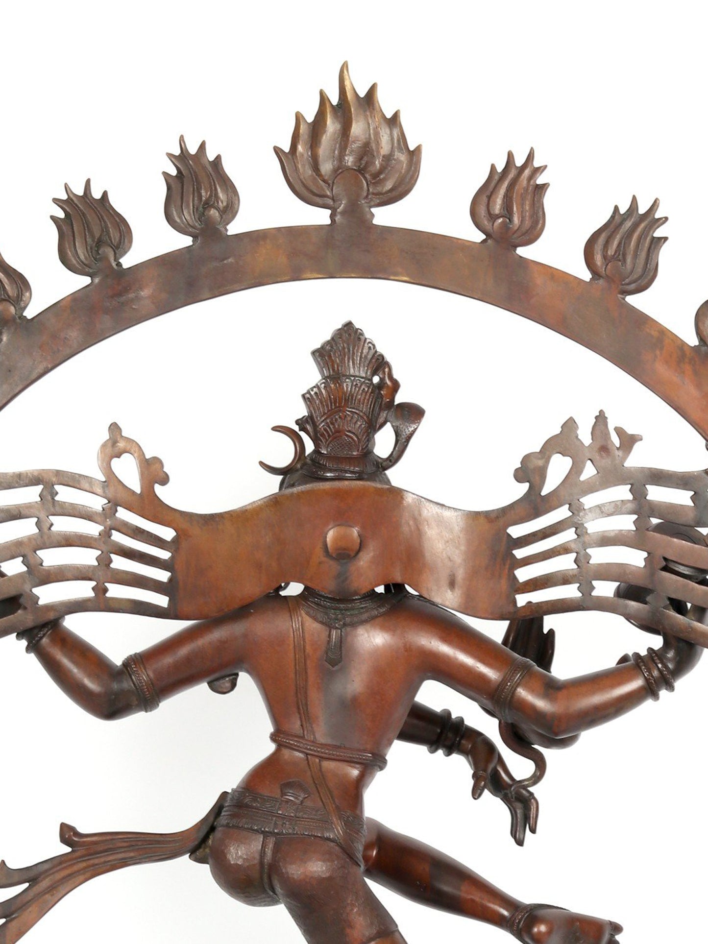 35" Superfine Hindu God Nataraja (Shiva) With Devotees at Bottom | Bronze Statue