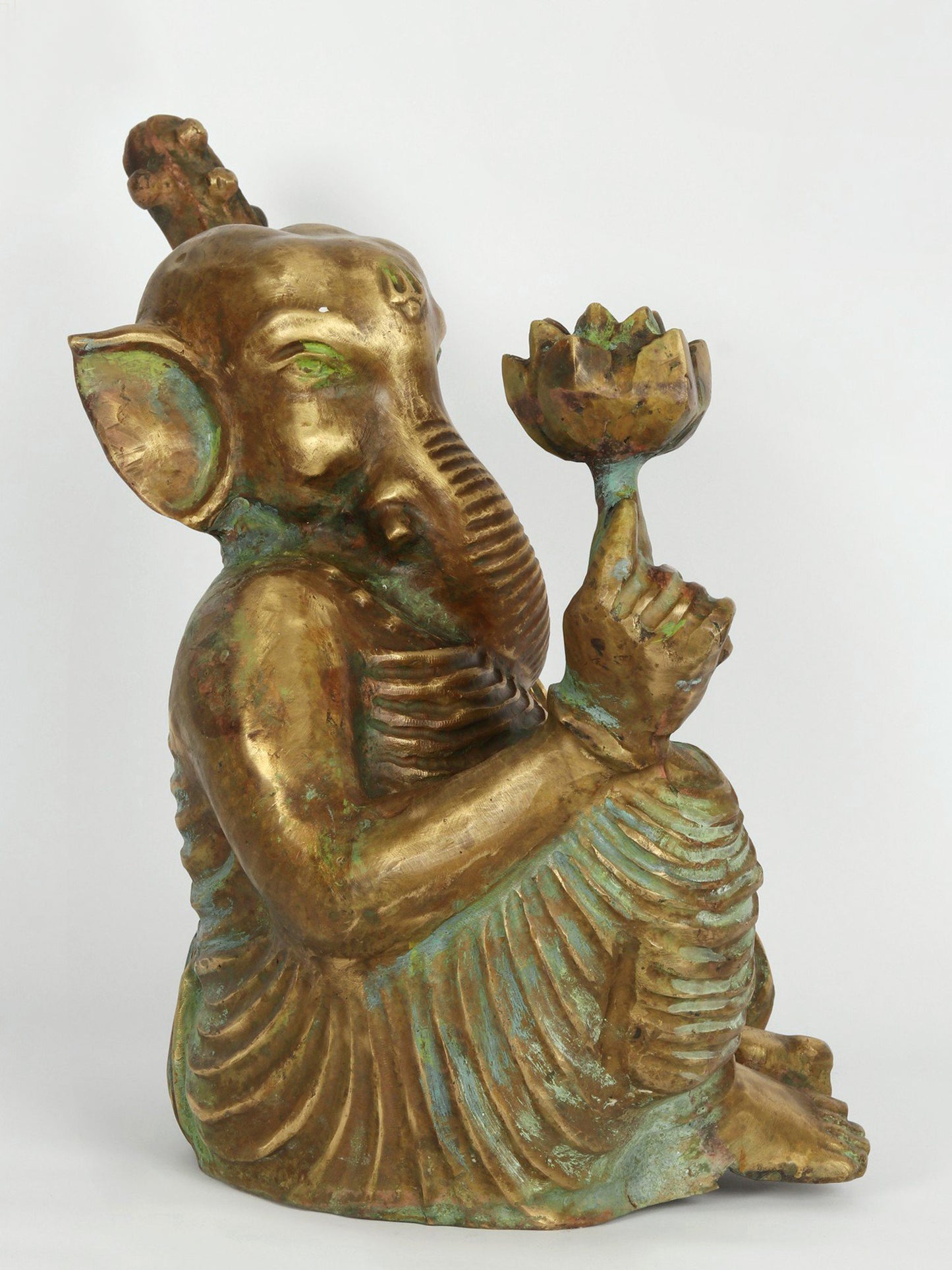 14" Lord Ganesha Playing Sitar | Original Bronze Sculpture For Home | Bronze Statue