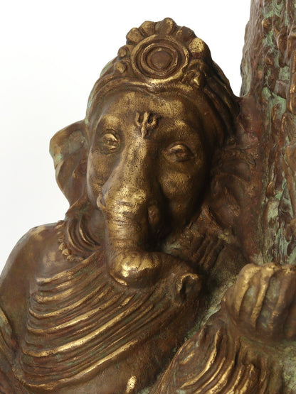 16" Lord Ganesha with His Parental Universe | Original Bronze Sculpture | Bronze Statue