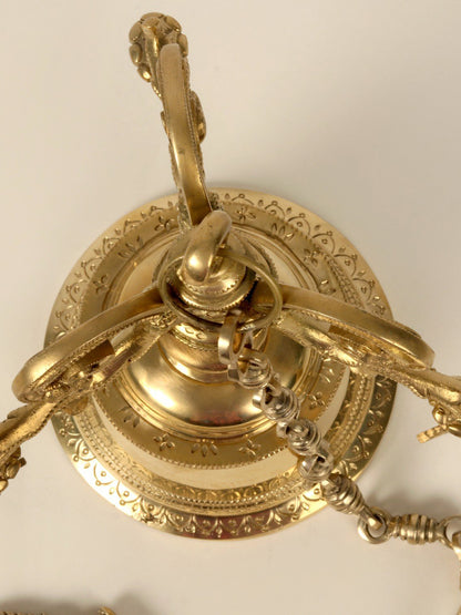 32" Designer Hanging Bell With Chain | Handmade Brass Bell For Temple