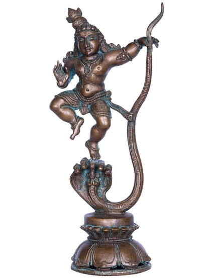 7'' Hindu Bala Kalinga Krishna Bronze Statue | Decorative Bronze Idol | Bronze Statue For Temple