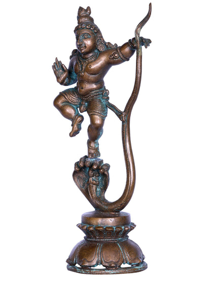 7'' Hindu Bala Kalinga Krishna Bronze Statue | Decorative Bronze Idol | Bronze Statue For Temple