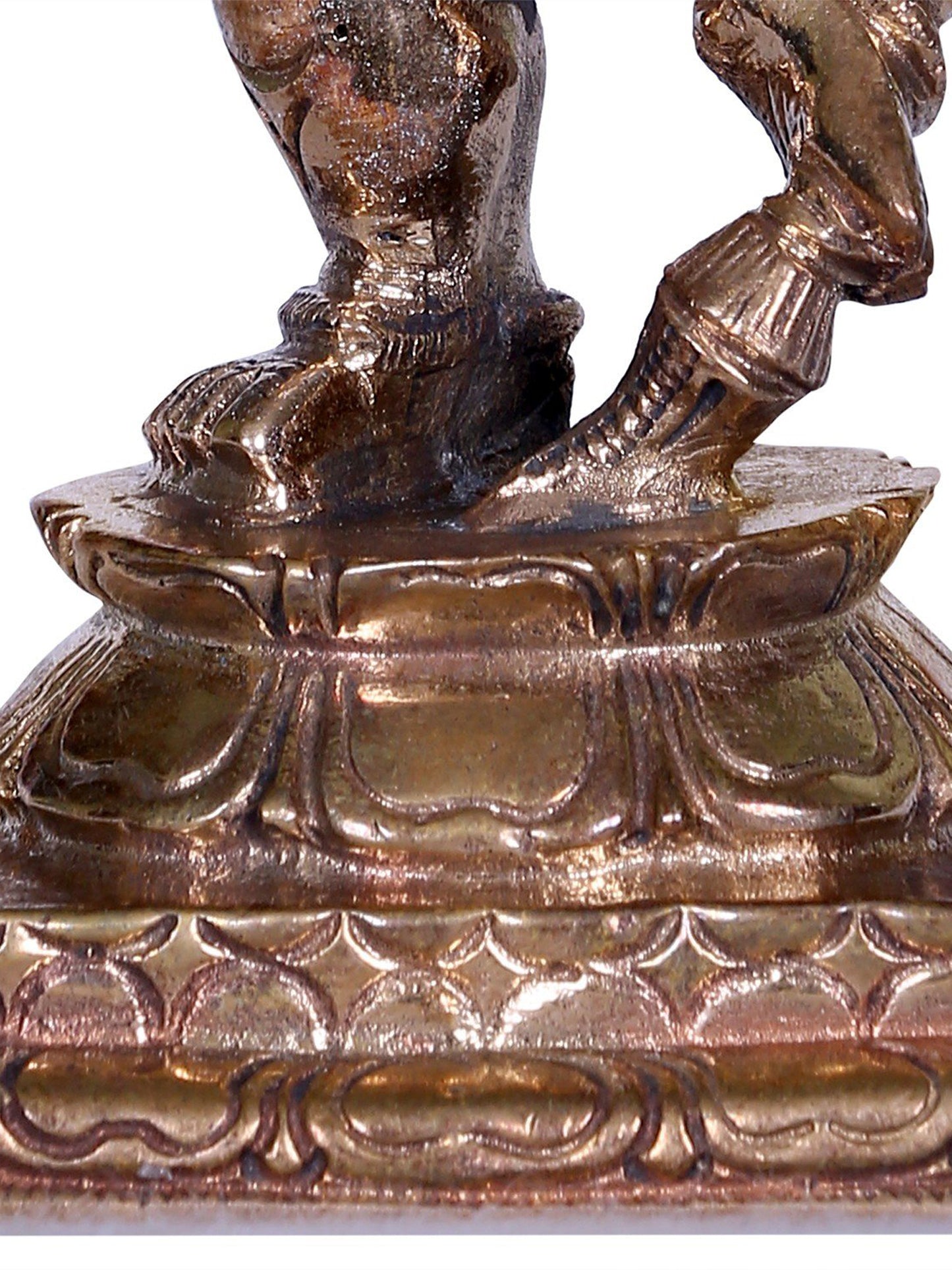 4'' Small Dancing Ganesha Bronze Statue on Pedestal | Gifting Box | Bronze Statue For Gifitng