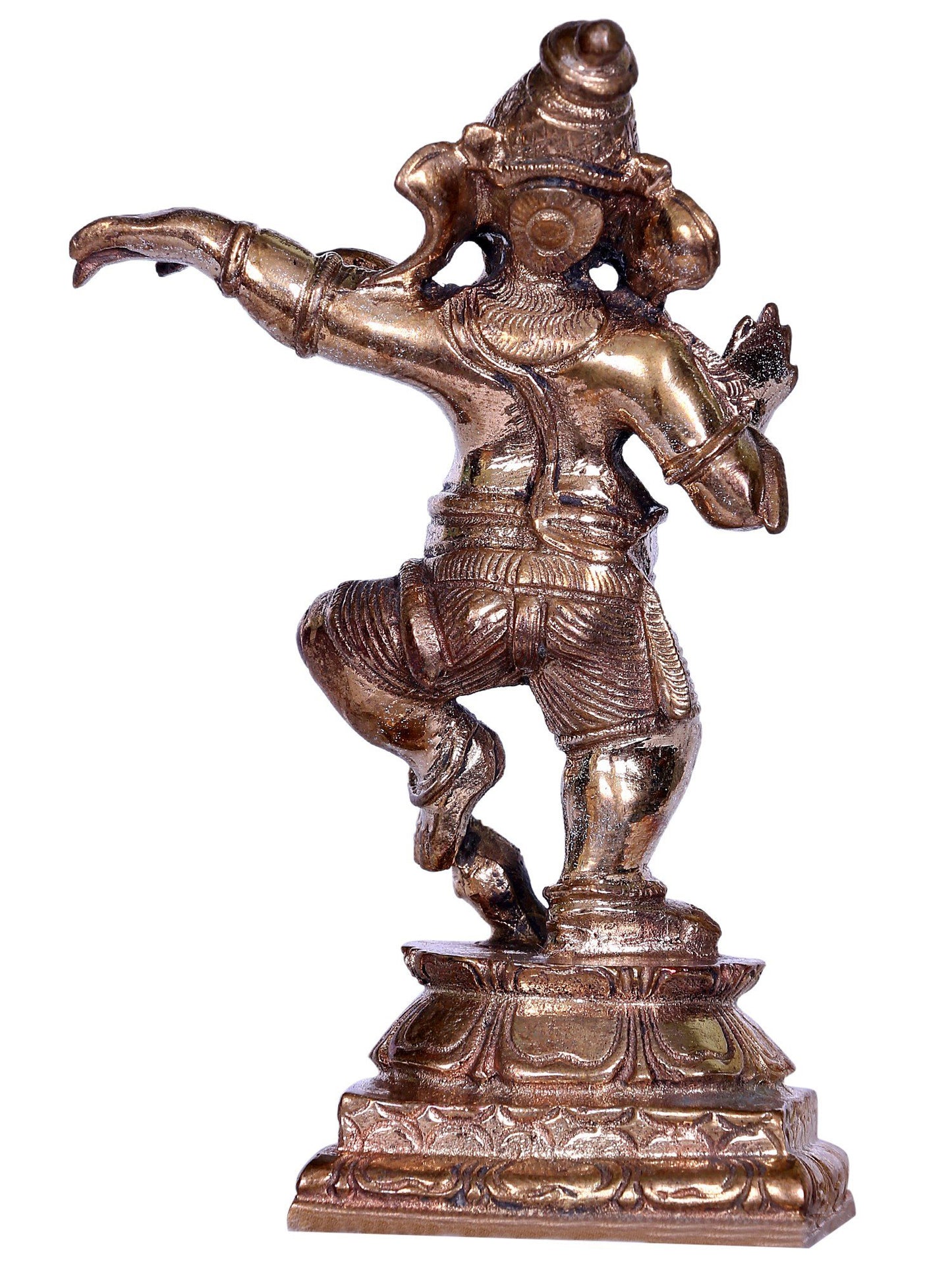 4'' Small Dancing Ganesha Bronze Statue on Pedestal | Gifting Box | Bronze Statue For Gifitng