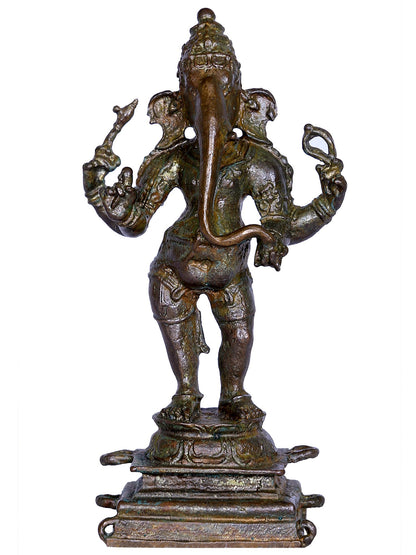 3'' Small Lord Ganesha (Vinayaka) Bronze Idol Standing | Gift Box | Bronze Statue For Gifting