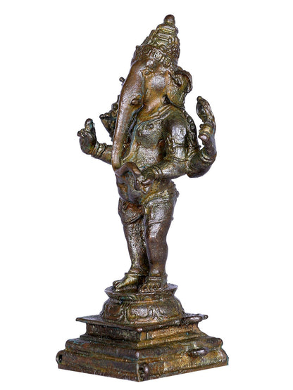 3'' Small Lord Ganesha (Vinayaka) Bronze Idol Standing | Gift Box | Bronze Statue For Gifting