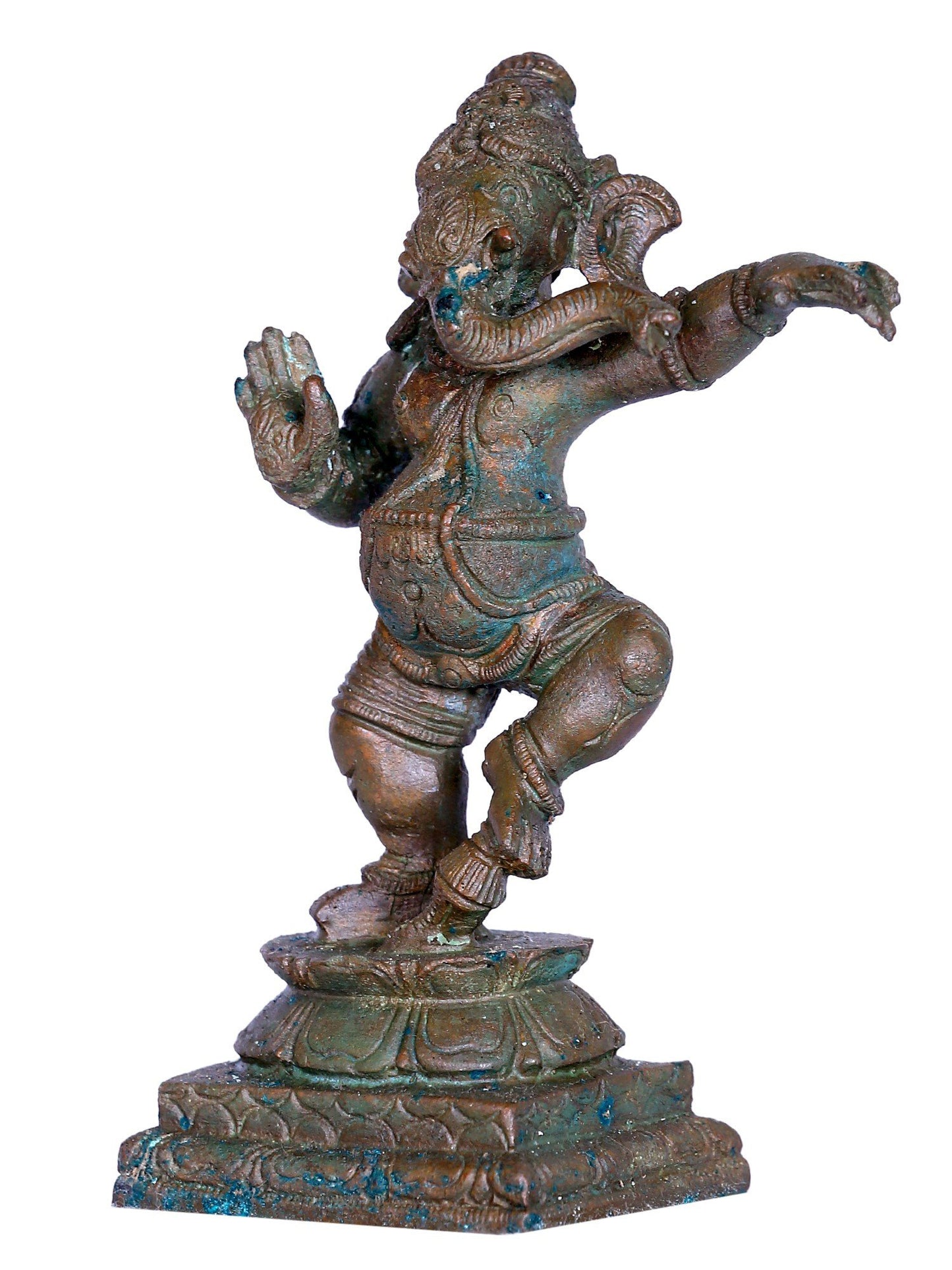 4'' Small Dancing Ganesha Bronze Figurine | Ganesha Gift Box | Bronze Statue For Gifting