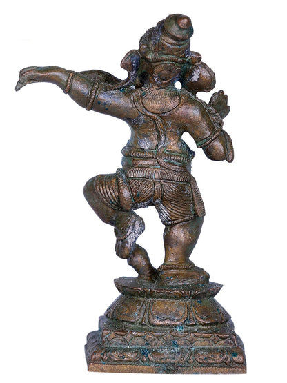 4'' Small Dancing Ganesha Bronze Figurine | Ganesha Gift Box | Bronze Statue For Gifting