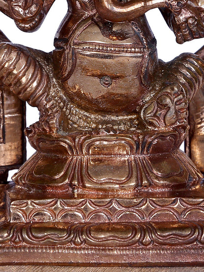 4'' Small Four Armed Lord Ganesha Bronze Idol with Arch | Ganesha Gift Box | Bronze Statue