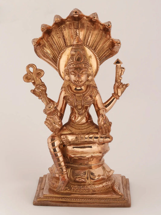 6'' Hindu Deity Manasa - The Serpent Goddess | Bronze Statue | Statue For Temple