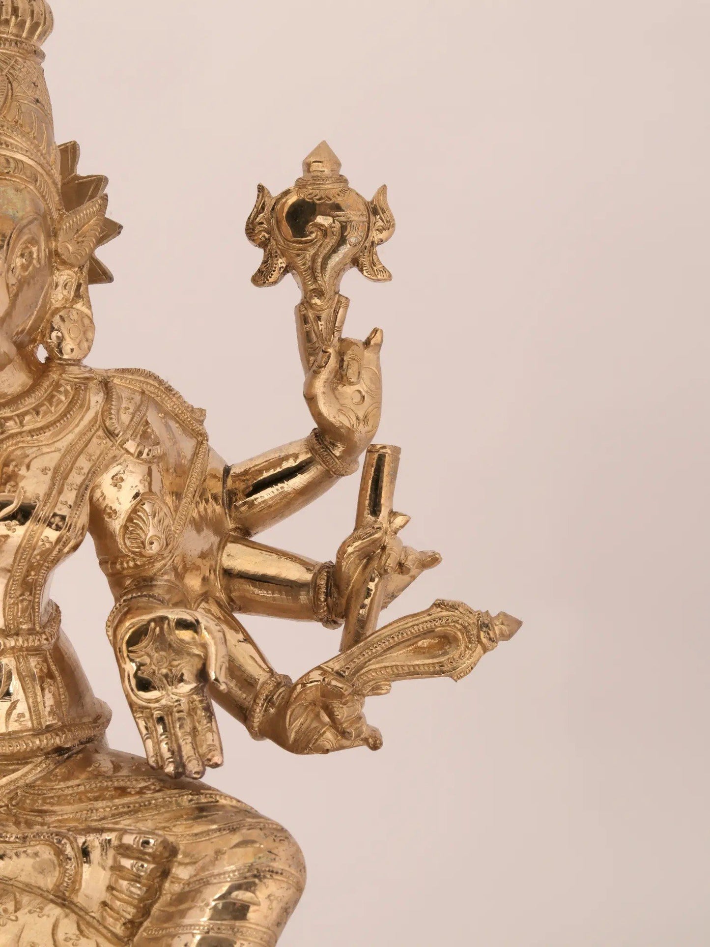 12'' Eight-Handed Goddess Varahi In Seated Posture | Bronze Statue For Temple