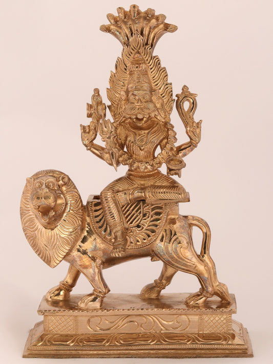 11'' Goddess Pratyangira (Durga Avatar) - Bronze Statue | Decorative Bronze Idol | Bronze Statue For Temple