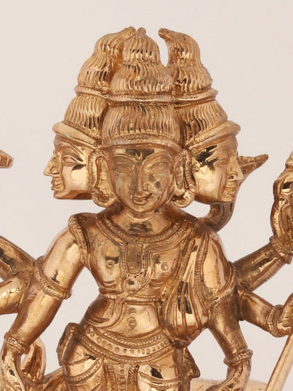 8" Six Armed Lord Dattatreya Statue in Bronze | Bronze Statue For Temple