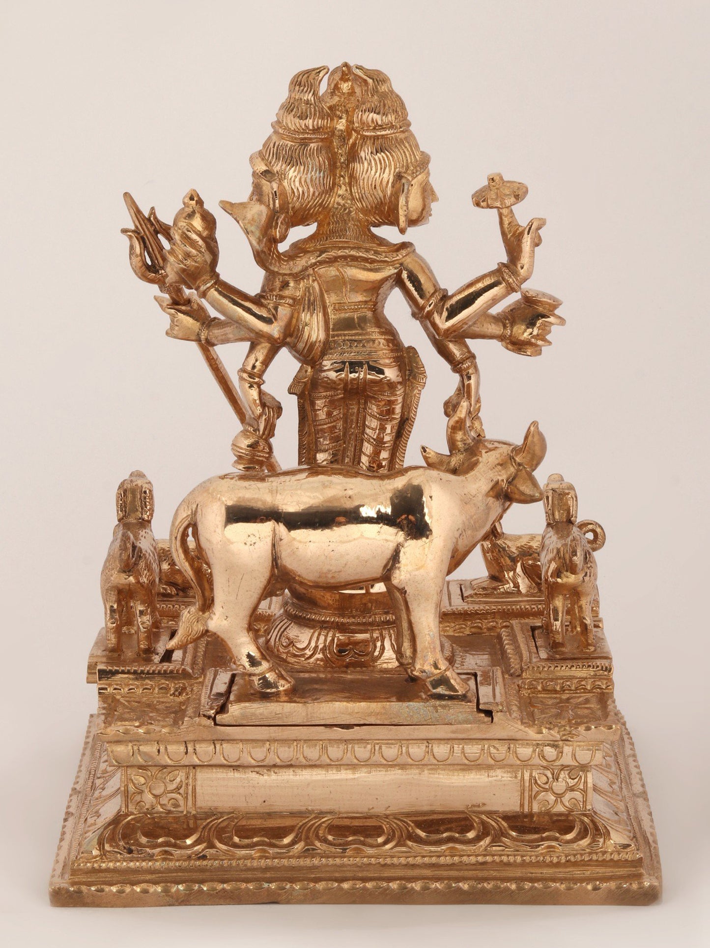 8" Six Armed Lord Dattatreya Statue in Bronze | Bronze Statue For Temple