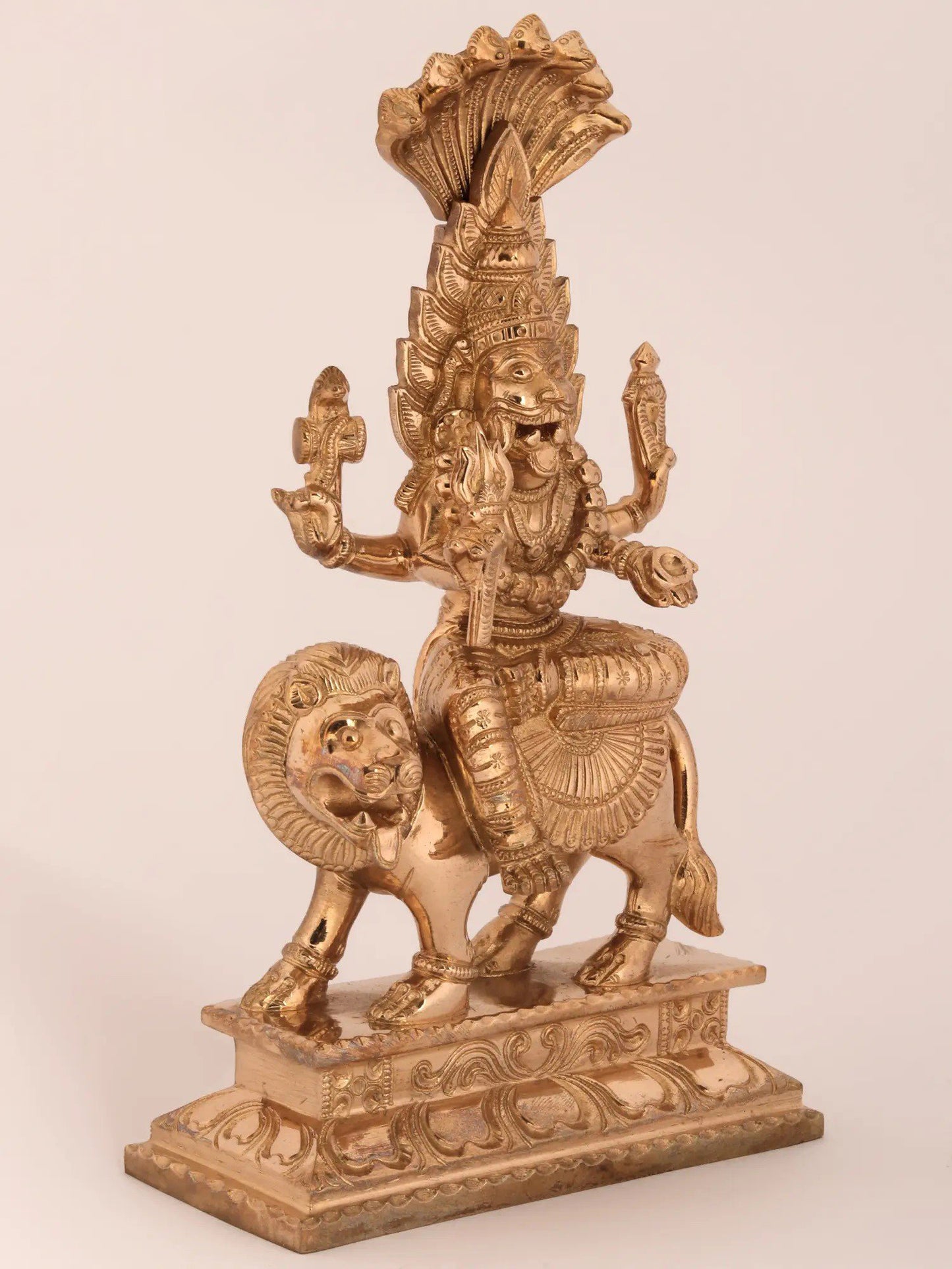 7" Bronze Goddess Pratyangira (Atharvana Bhadrakali) | Bronze Statue For Temple