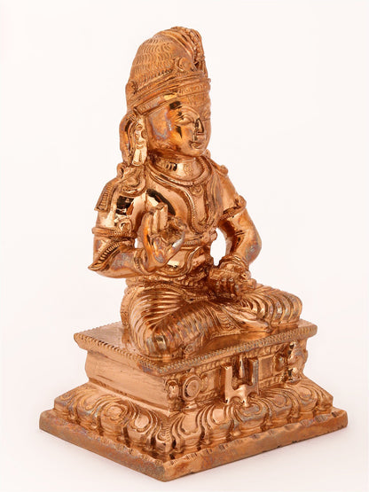 4" Small Statue Of Hindu Saint Nammalvar in Bronze | Bronze Statue For Decor