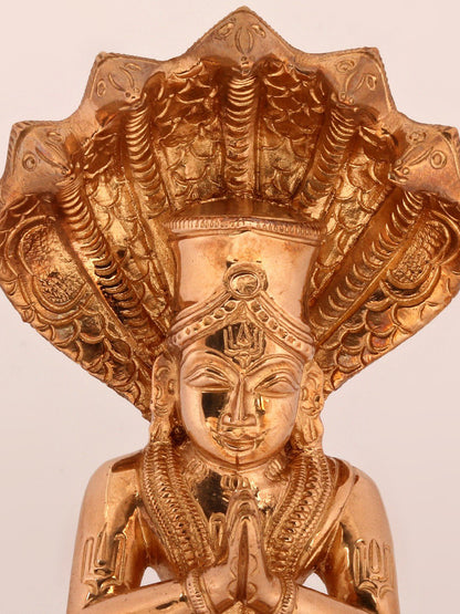 5" Small Bronze Sculpture Of Shri Manavala Mamunigal Saint | Bronze Statue