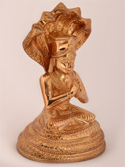 5" Small Bronze Sculpture Of Shri Manavala Mamunigal Saint | Bronze Statue