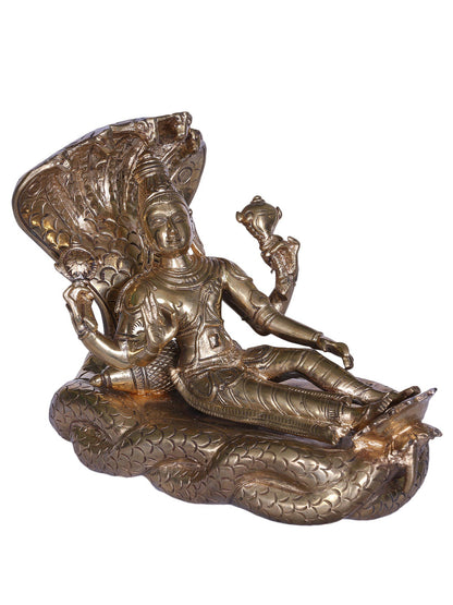 8'' Hindu Deity Ranganatha (Lord Vishnu) Bronze Sculpture | Bronze Statue For Temple