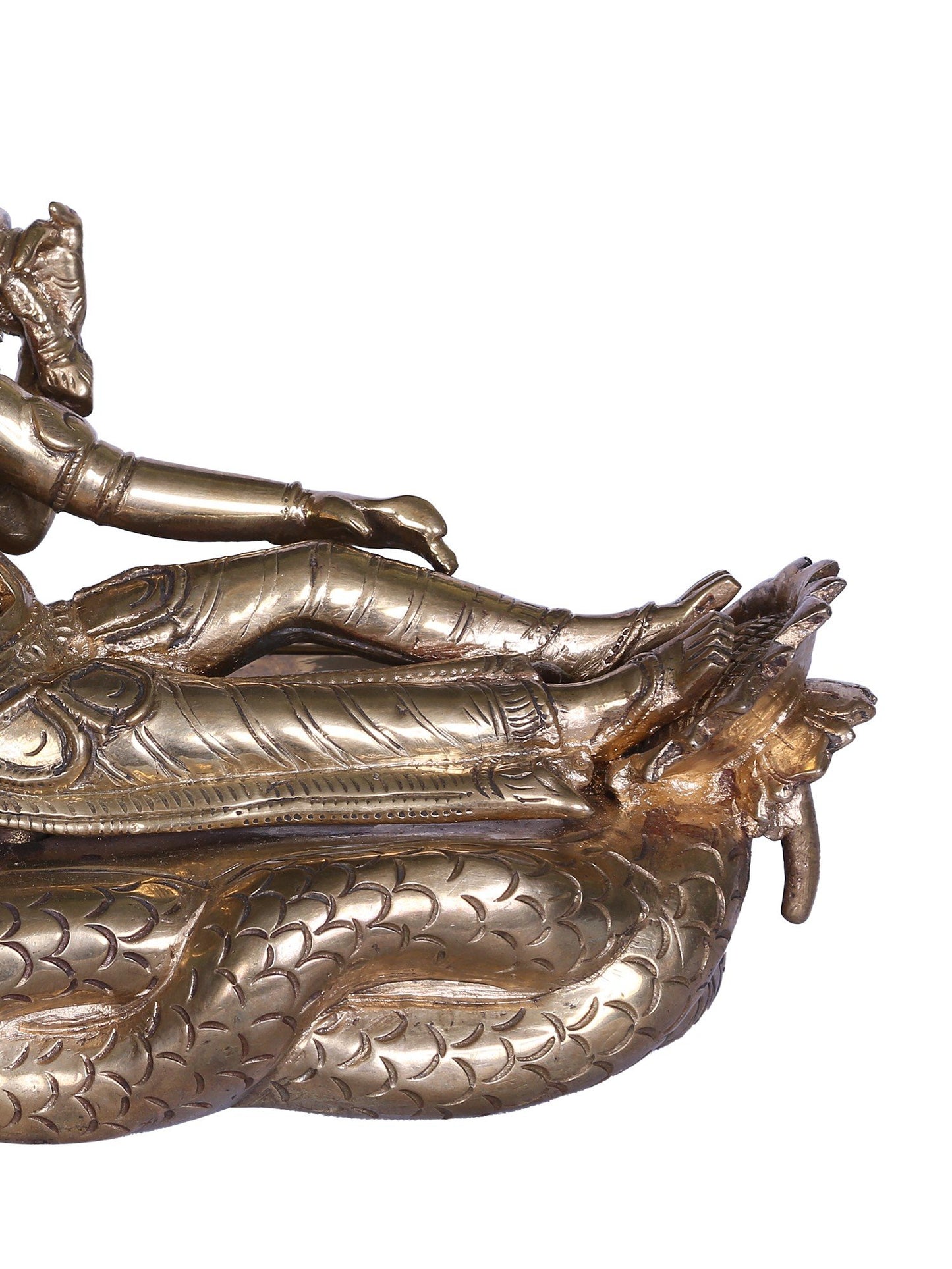 8'' Hindu Deity Ranganatha (Lord Vishnu) Bronze Sculpture | Bronze Statue For Temple