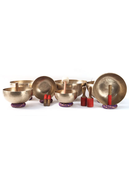 Highly Accurate Seven Chakra Singing Bowls For Healing in Bronze | Handmade