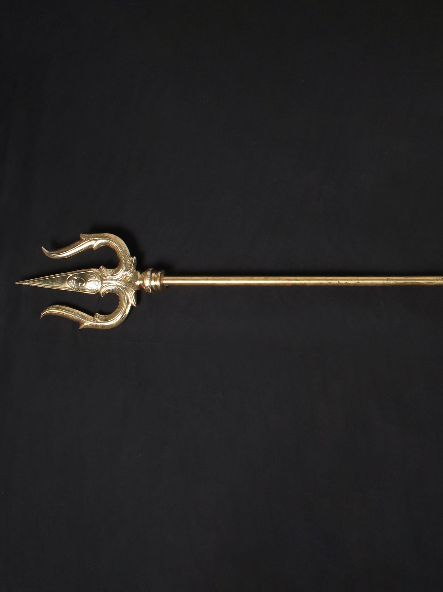 67'' Large Trident With Shiva Tilak And Tamil Om Engraved | Handmade Brass Trident For Temple | Trident For Gifting