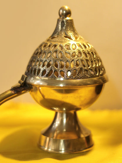 Designer Brass Incense Burner with Handle