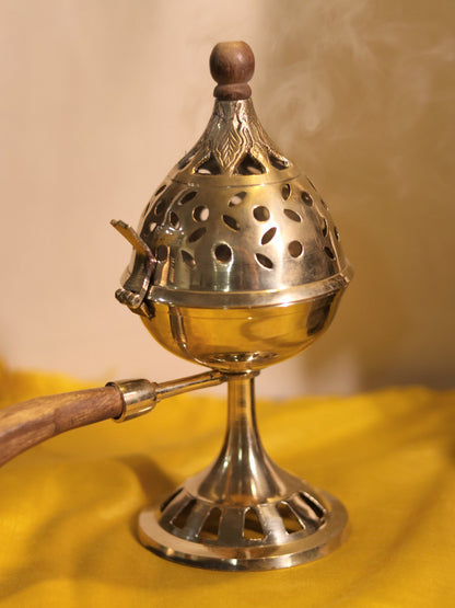 Designer Brass Incense Burner with Handle