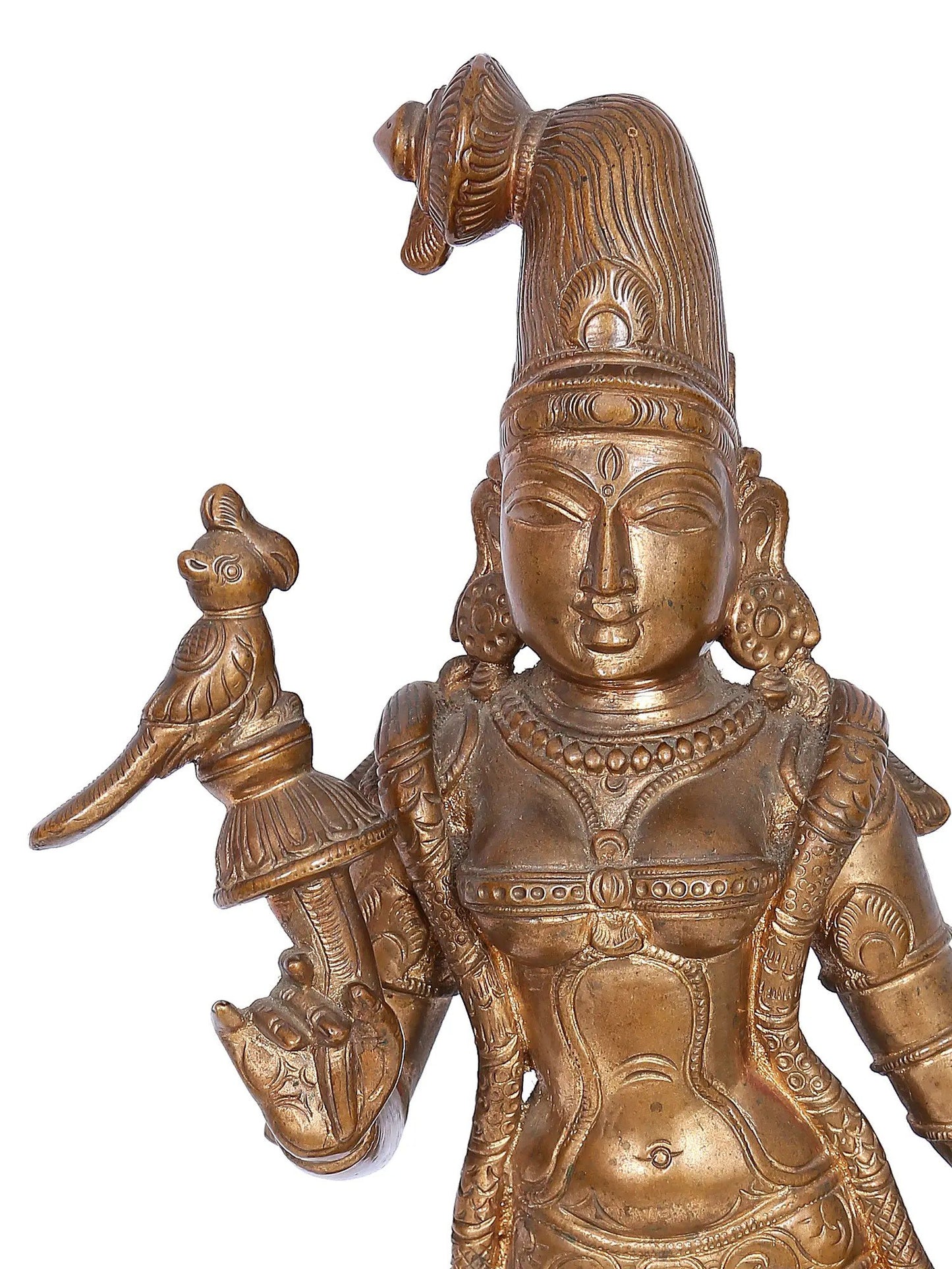 16" Goddess Meenakshi Statue | Panchaloha Bronze from Swamimalai