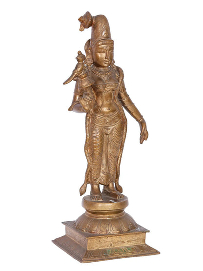 16" Goddess Meenakshi Statue | Panchaloha Bronze from Swamimalai