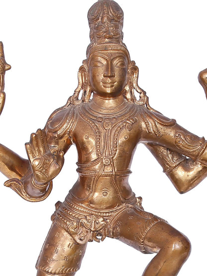 18" Dancing Shiva Parvati Panchaloha Bronze Statue from Swamimalai | Madhuchista Vidhana (Lost-Wax)