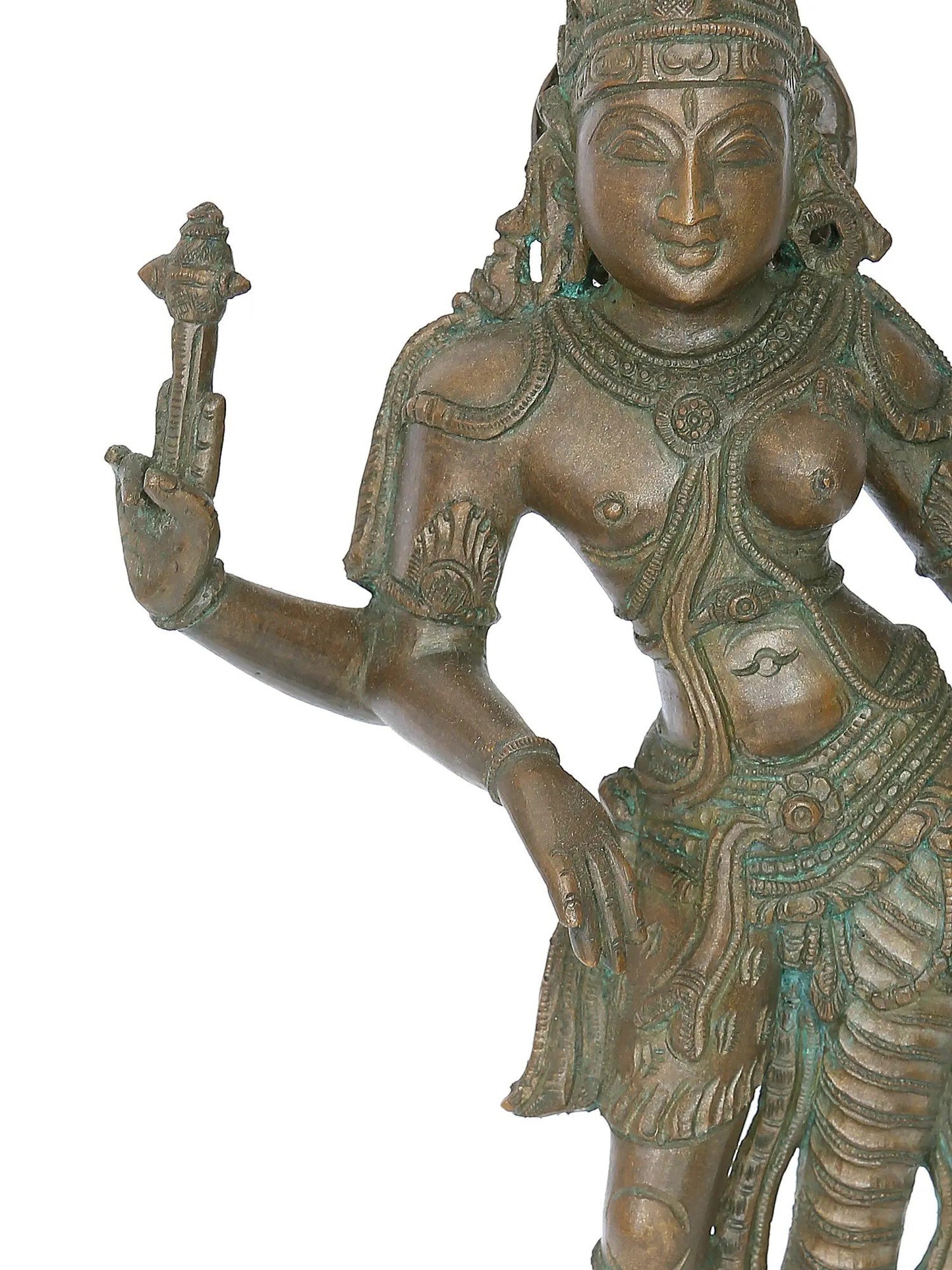 13" Ardhnarishvara Bronze Sculpture | Madhuchista Vidhana (Lost-Wax) | Panchaloha Bronze from Swamimalai