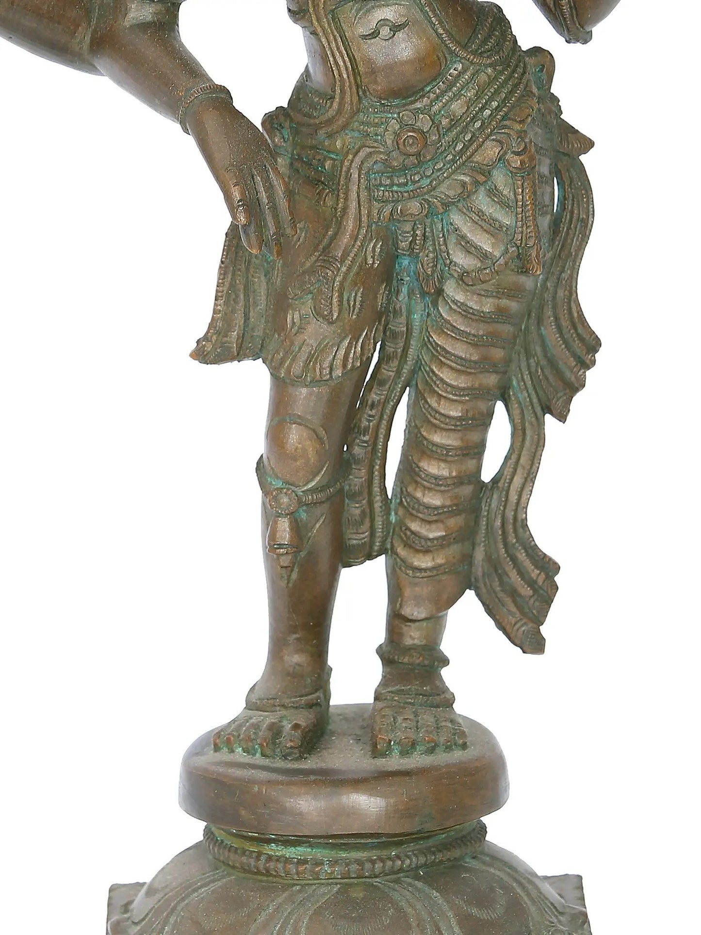 13" Ardhnarishvara Bronze Sculpture | Madhuchista Vidhana (Lost-Wax) | Panchaloha Bronze from Swamimalai