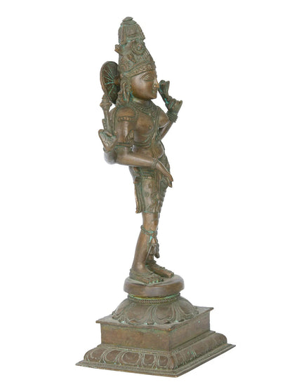 13" Ardhnarishvara Bronze Sculpture | Madhuchista Vidhana (Lost-Wax) | Panchaloha Bronze from Swamimalai