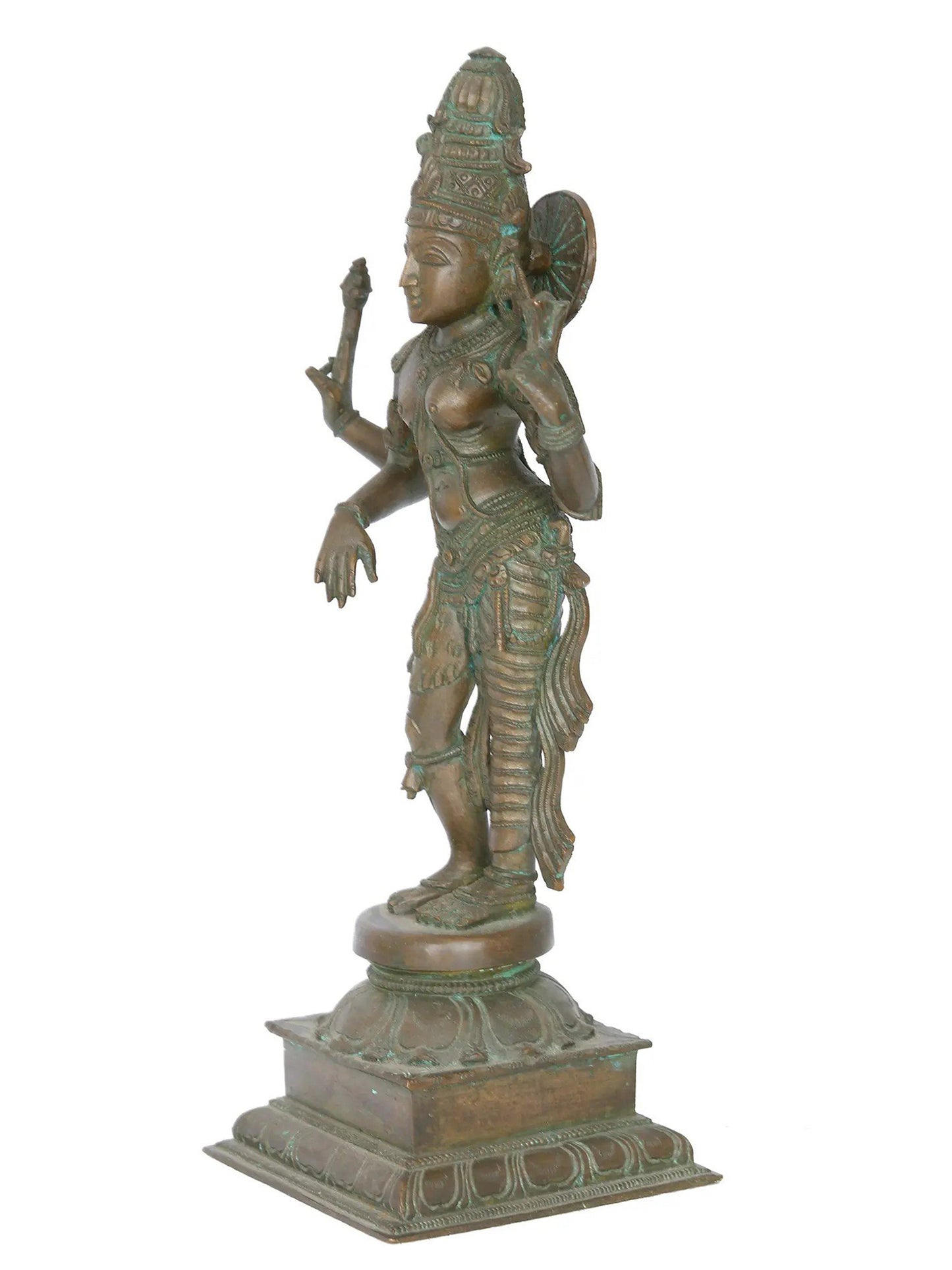 13" Ardhnarishvara Bronze Sculpture | Madhuchista Vidhana (Lost-Wax) | Panchaloha Bronze from Swamimalai