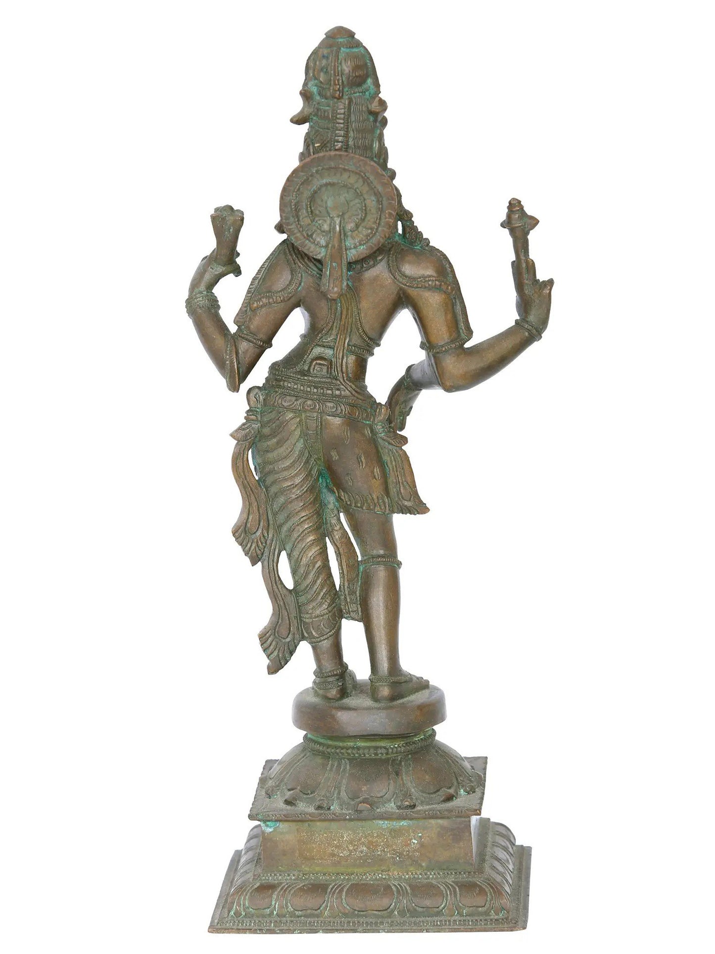 13" Ardhnarishvara Bronze Sculpture | Madhuchista Vidhana (Lost-Wax) | Panchaloha Bronze from Swamimalai