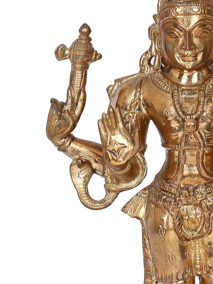 13" Shiva Pashupatinath Bronze Statue | Madhuchista Vidhana (Lost-Wax) | Panchaloha Bronze from Swamimalai