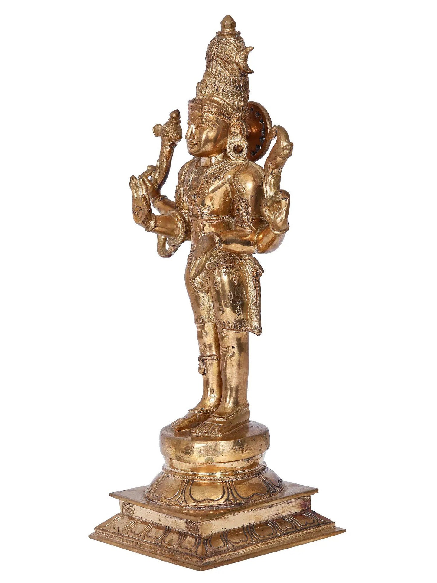 13" Shiva Pashupatinath Bronze Statue | Madhuchista Vidhana (Lost-Wax) | Panchaloha Bronze from Swamimalai