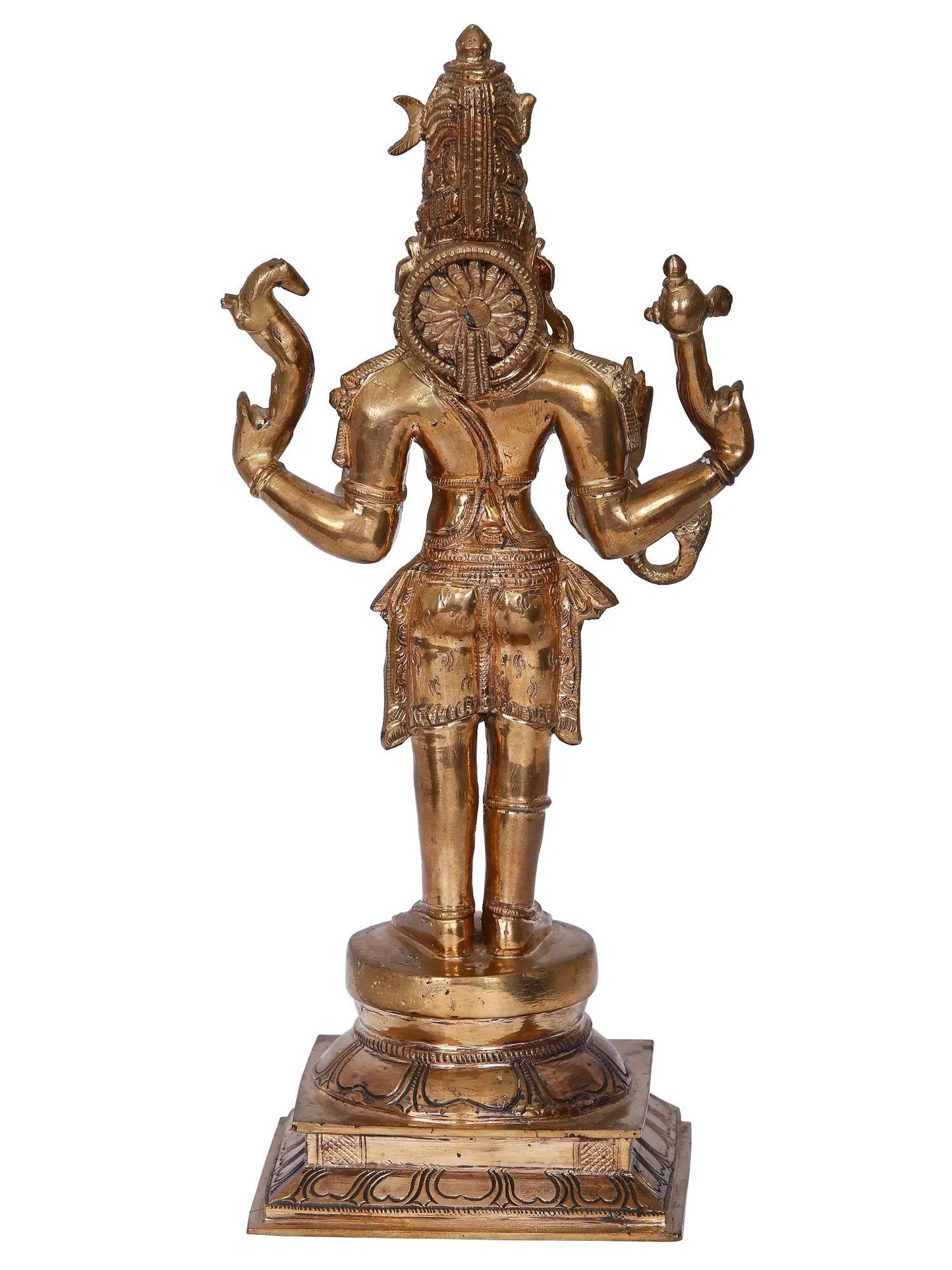 13" Shiva Pashupatinath Bronze Statue | Madhuchista Vidhana (Lost-Wax) | Panchaloha Bronze from Swamimalai