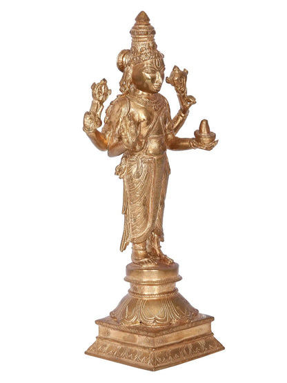 12" Dhanwantri Panchaloha Bronze Statue | Madhuchista Vidhana (Lost-Wax) | Panchaloha Bronze from Swamimalai