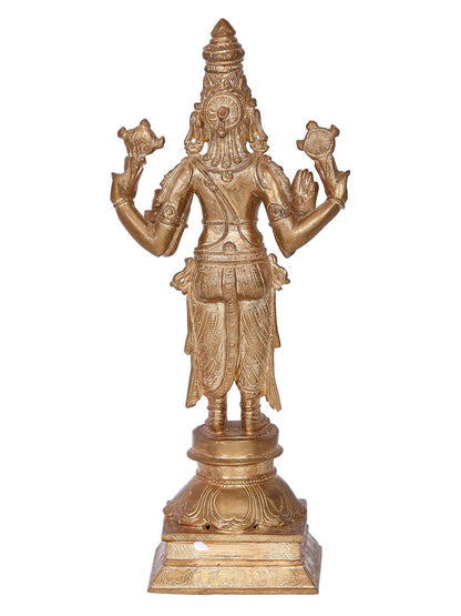 12" Dhanwantri Panchaloha Bronze Statue | Madhuchista Vidhana (Lost-Wax) | Panchaloha Bronze from Swamimalai